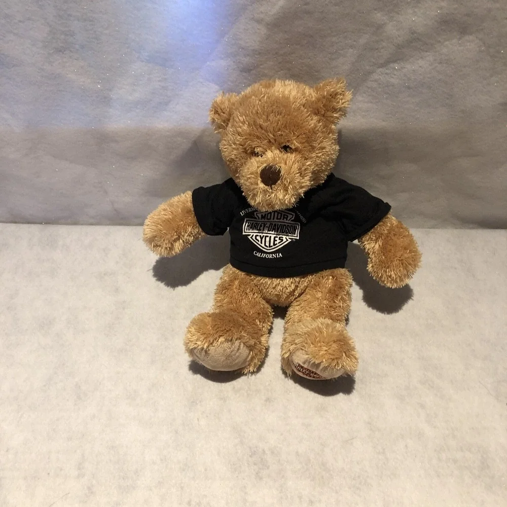 Harley Davidson Teddy Bear Plush Embroidered Foot Black Tshirt‎ 13